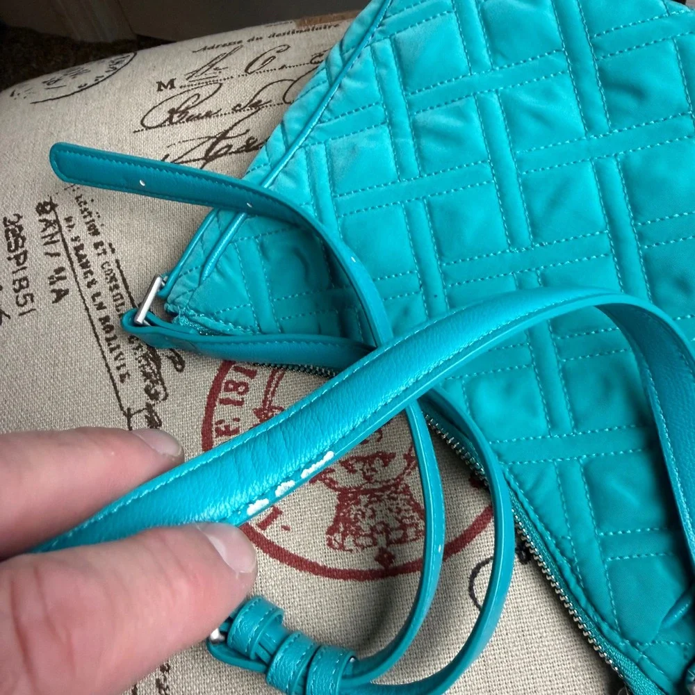 Vera Bradley Mini Vivian Crossbody Turquoise Sea Quilted Bag 21622-G54 NWT